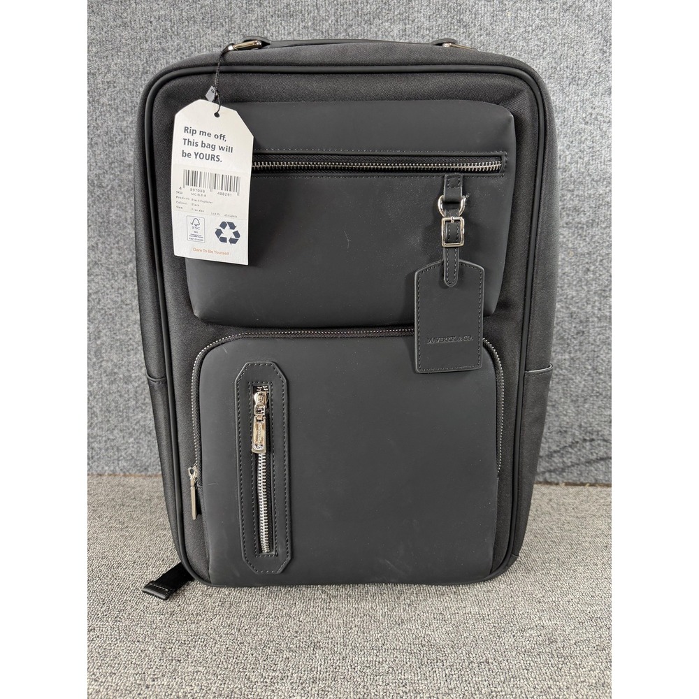 Maverick & Co Black Explorer Backpack Tech Laptop Soft Case Travel Business Men